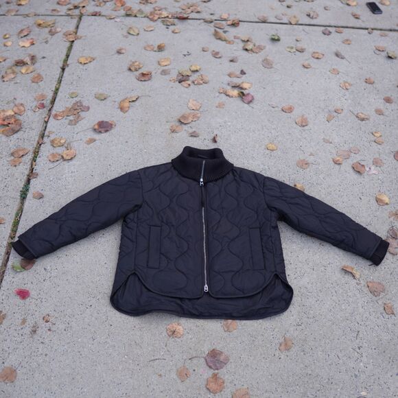 Lucky Brand Black Reversible Quilted Jacket Women’s M NWOT Full Zip Cozy Warm - Picture 2 of 15